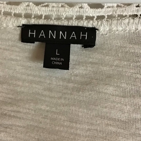 HANNAH woman's, lacey up by the neck, top, sz L .. WHITE - Picture 4 of 4